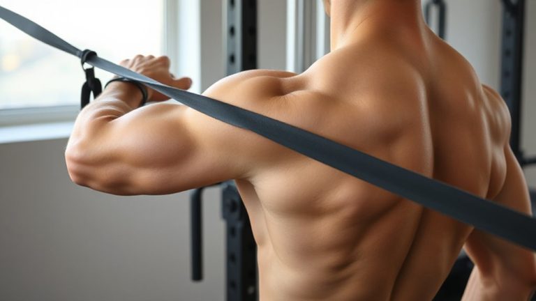 band assisted cross body arm stretch