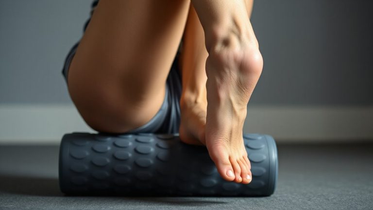 calf foam rolling with ankle flexion