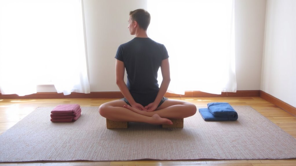 elevate hips with blocks