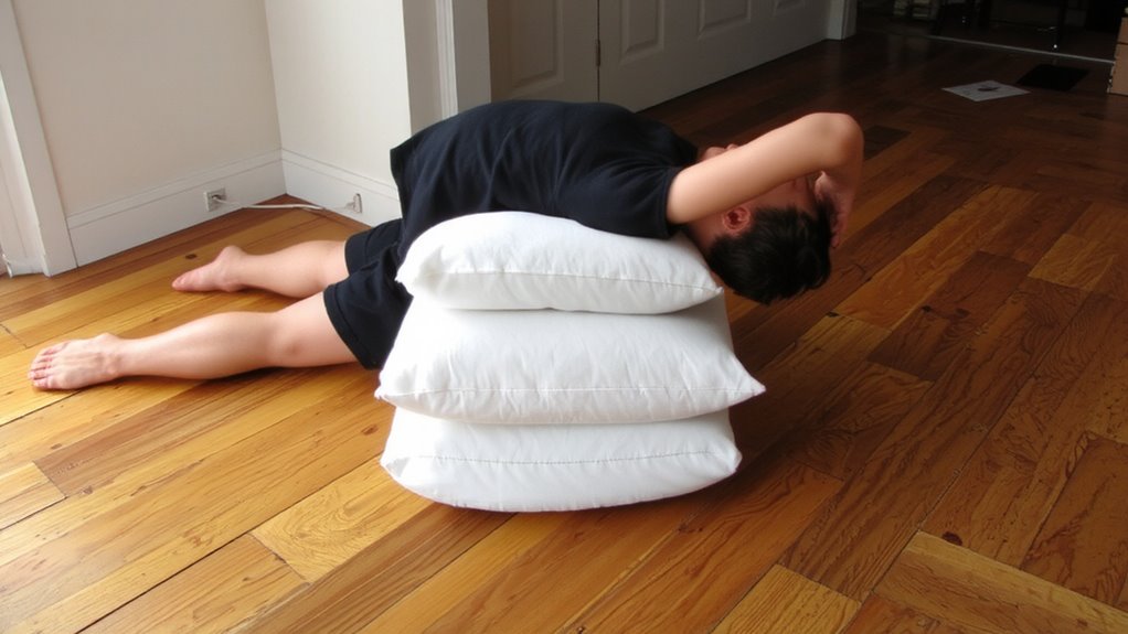 floor side bend with pillows