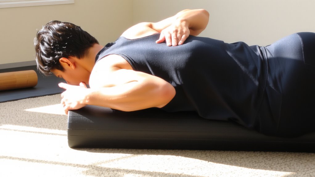 mid back foam roller placement