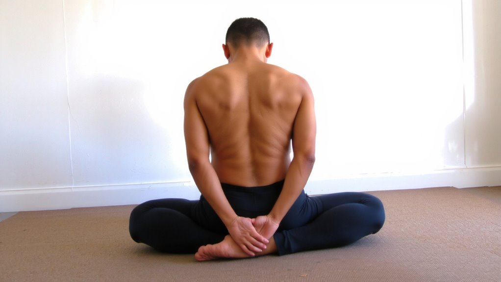 seated forward bend with clasp